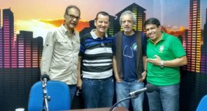 Ananias Costa, Carlos Araújo, Celito Espíndola e Anderson Barão analisaram no Bom Dia Campo Grande os resultados de jogos da Copa da Rússia. (Foto: Julia Torrecilha)