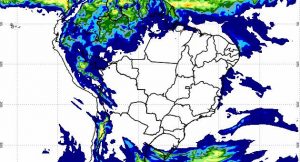 Mapa de precipitação do Inmet mostra falta de chuvas sobre MS e boa parte do Brasil, decorrente dos efeitos de massa de ar seco. (Imagem: Inmet/Divulgação)