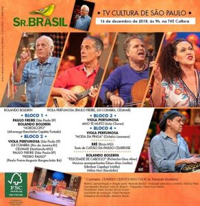 Confira a programação do Sr. Brasil deste domingo (16). (Imagem original: TV Cultura)