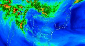 Monitoramento sobre o clima em MS feito pelo Inmet; semana terá chuvas e baixa umidade. (Imagem: Inmet/Reprodução)