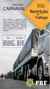 PRF adverte sobre horários com restrição de tráfego para veículos pesados. (Foto: PRF/Divulgação)
