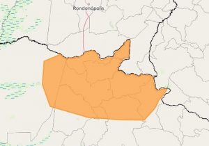 Municípios da região Centro-Norte enfrentarão baixos níveis de umidade. (Imagem: Inmet/Reprodução)