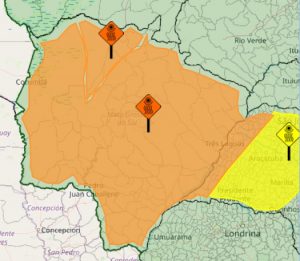 Meteorologia alerta para más condições do ar em todo o Estado no feriado. (Imagem: Inmet/Divulgação)